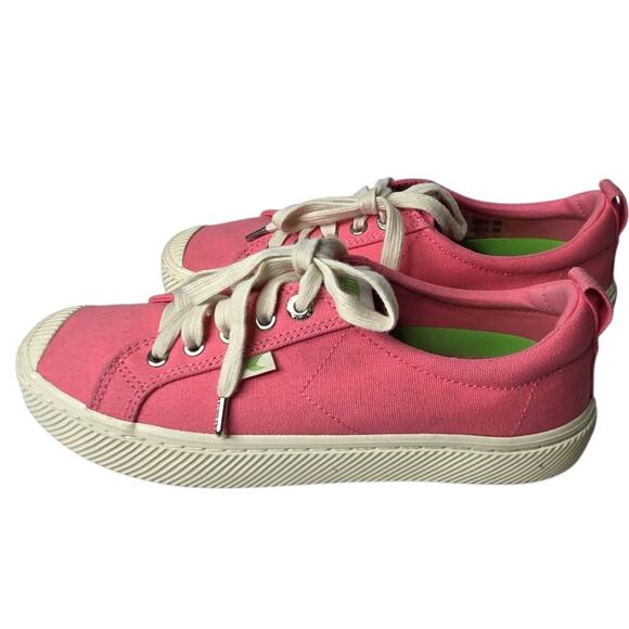Cariuma OCA Pink Lemonade Canvas Sneaker Cap Toe Shoes SZ 8.5 Preppy - Picture 2 of 10